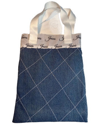 Sacolinha forrada Jesus Jesus (branco) 29x22