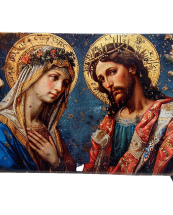 Azulejo decorativo Jesus e Maria 30x20 com suporte