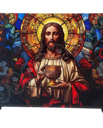 Azulejo decorativo Jesus na Santa Ceia, 20x15 com suporte