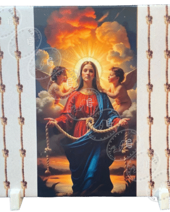 Azulejo decorativo Nossa Senhora Desatadora dos Nós, 15X15 com suporte